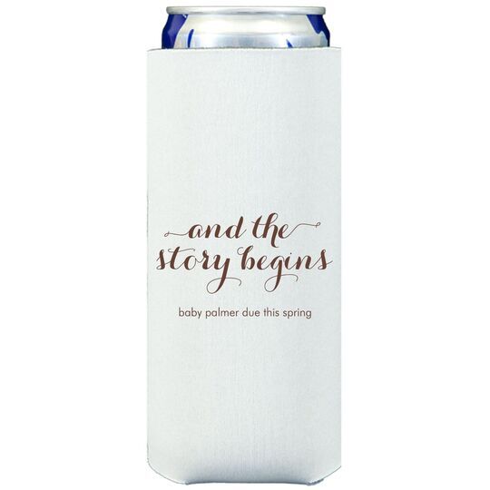 And the Story Begins Collapsible Slim Koozies